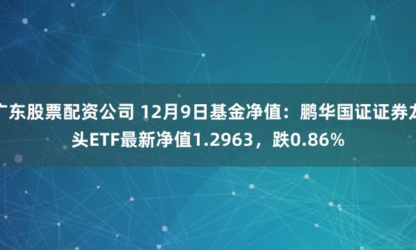 广东股票配资公司 12月9日基金净值：鹏华国证证券龙头ETF最新净值1.2963，跌0.86%