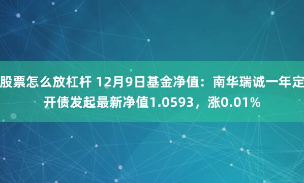 股票怎么放杠杆 12月9日基金净值：南华瑞诚一年定开债发起最新净值1.0593，涨0.01%